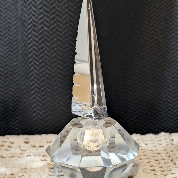 Vanity Tray, Japanese Crystal Perfume Bottle, Crystal Ring Dish - Picture 4 of 7